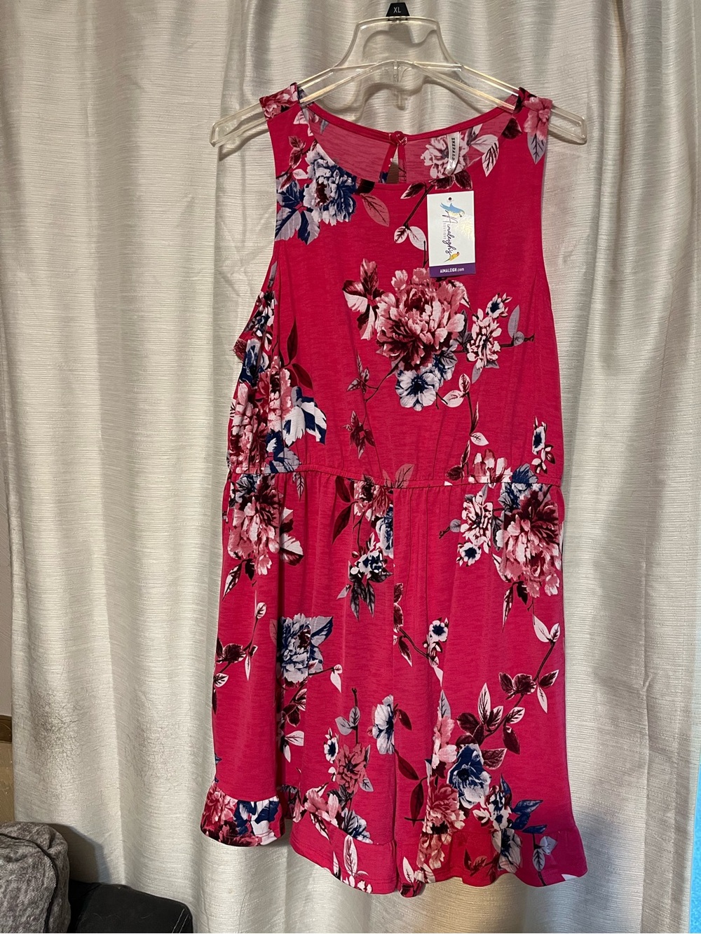 NWT 2X Romper by Emerald in gorgeous bright pink and blue floral print!